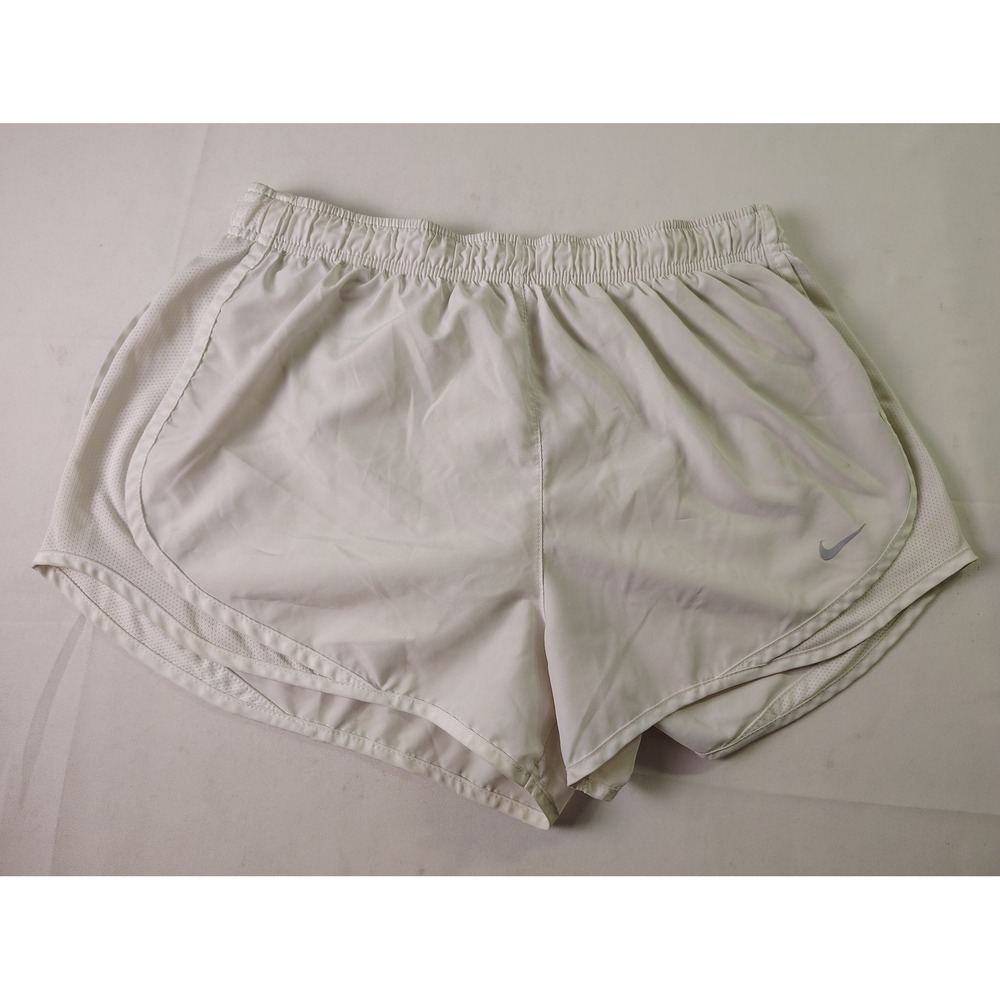 Nike Dri-FIT Tempo Womens White Running Shorts Lined Workout Athletic Gym Large